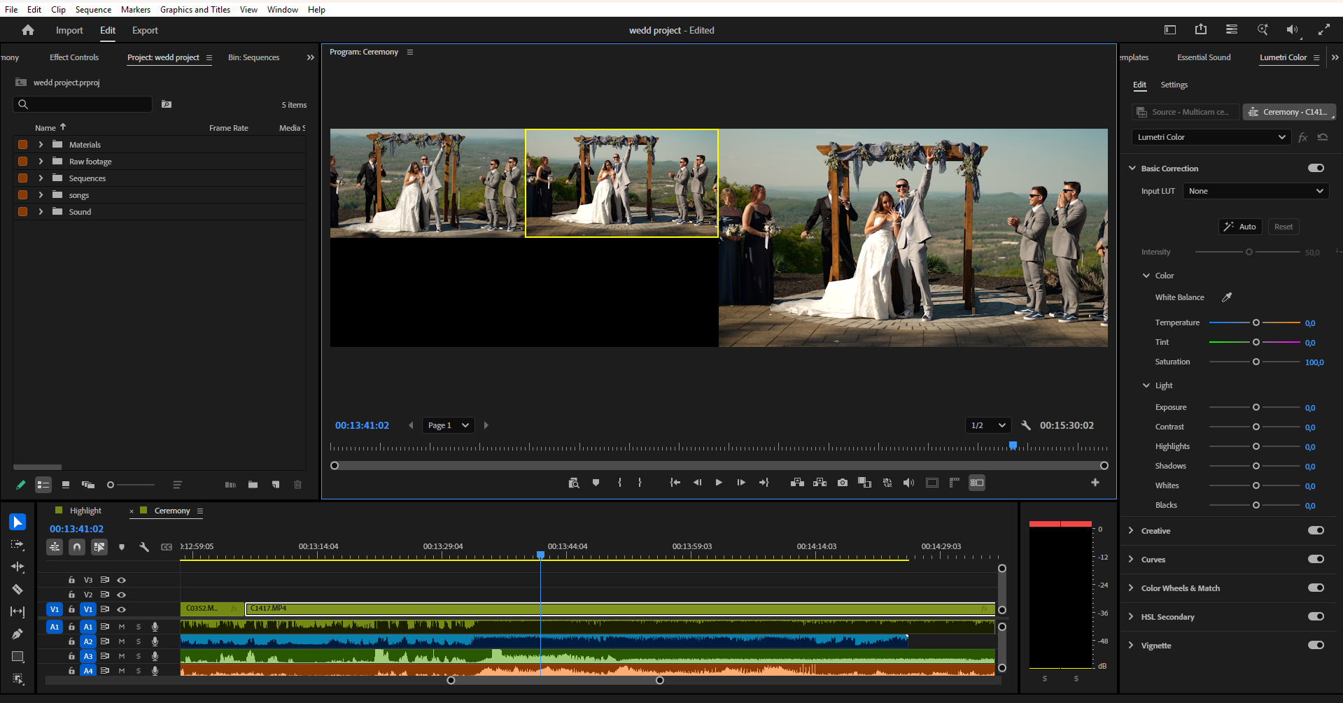 multicam wedding video editing