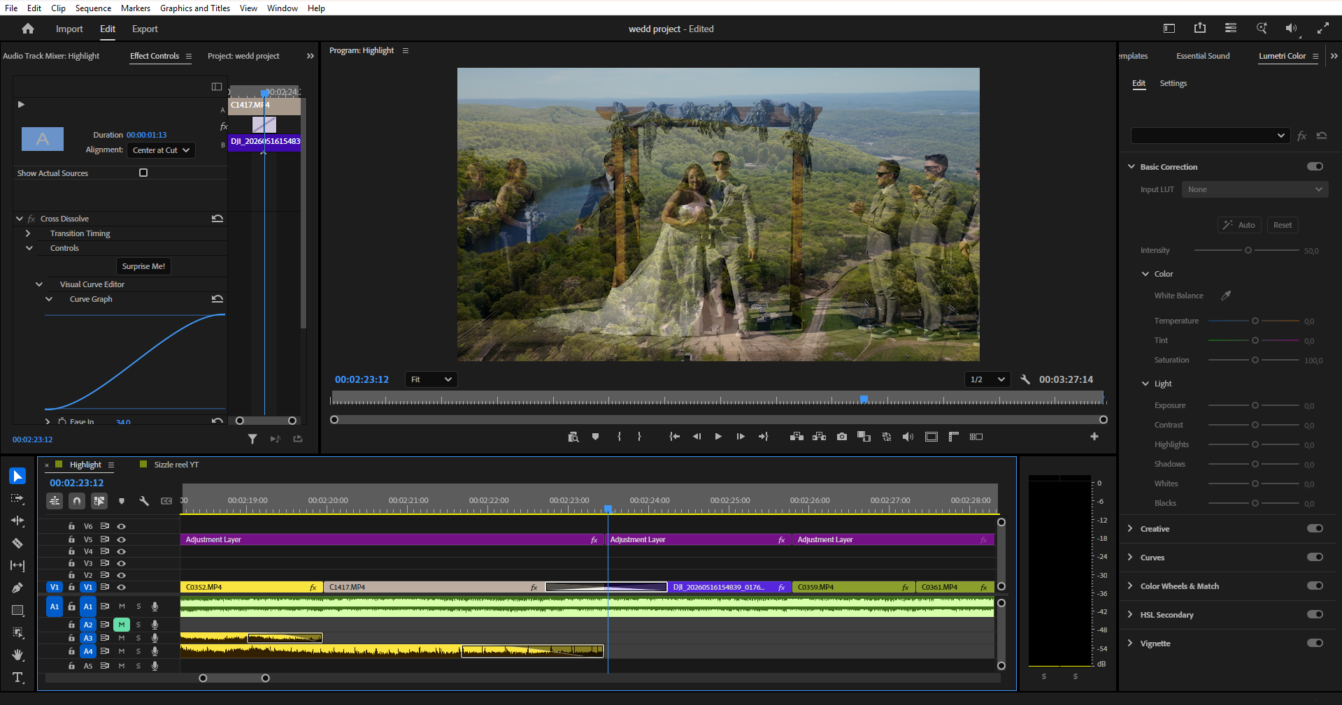 transitions in wedding video editing