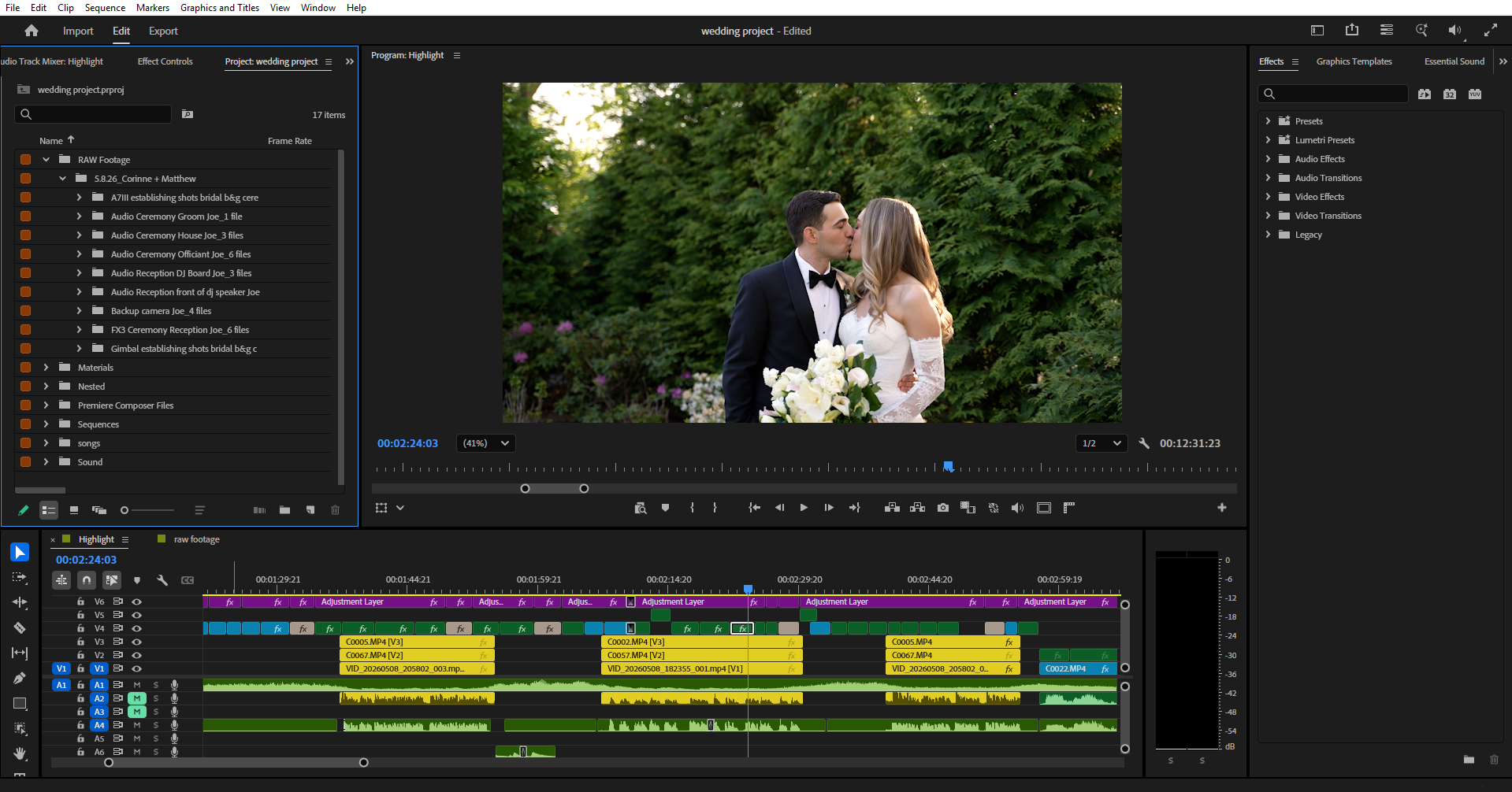 wedding video editing workflow